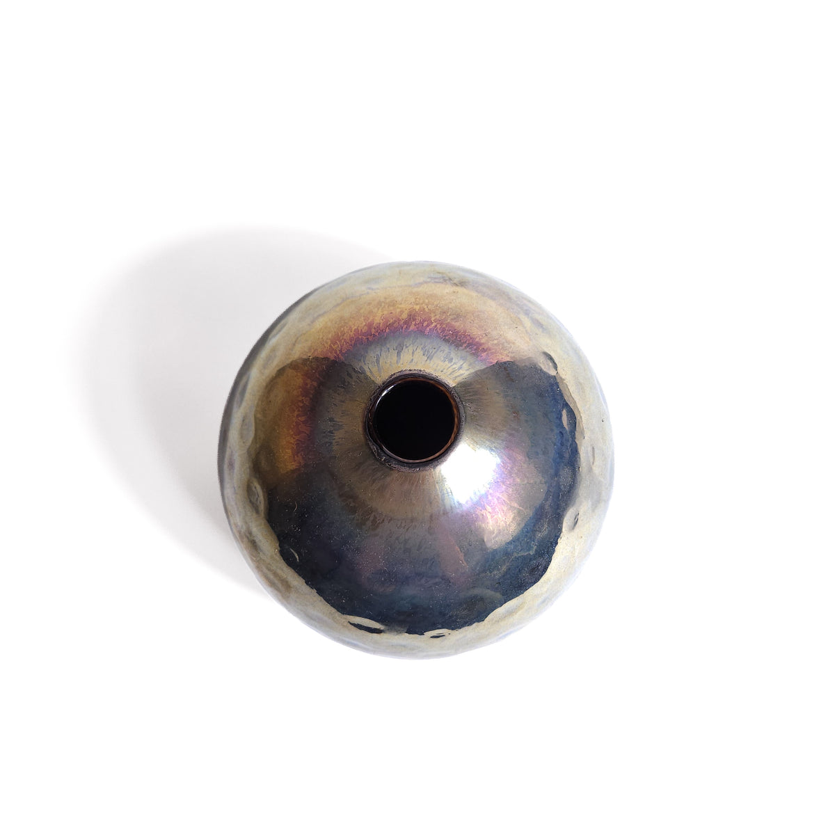 Ciovere Iridescent Luster Glass Spherical Orb Bud Vase