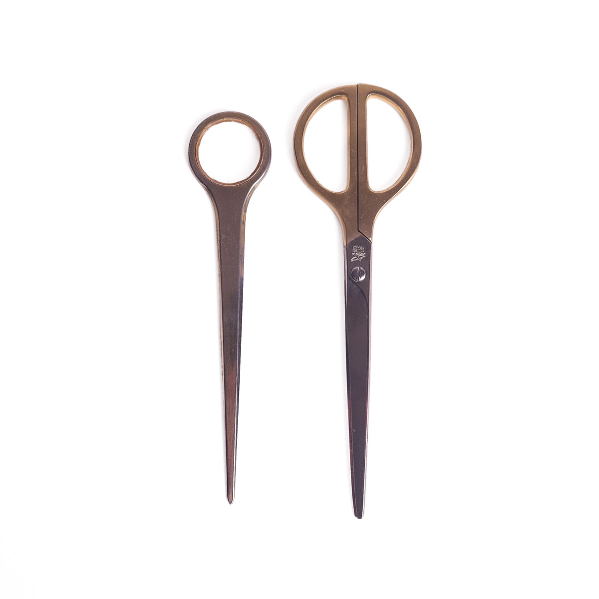 Lerche Brass Desk Scissors / Letter Opener Set
