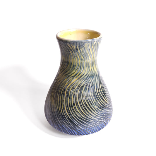 Pierre Deux Textured Swirl Ceramic Vase