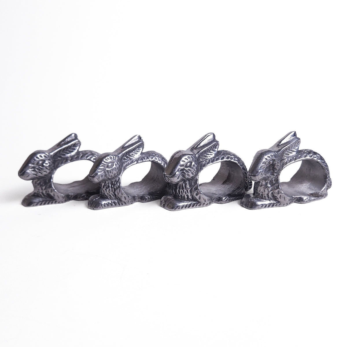 Set of 4 Cast Bunny Napkin Rings