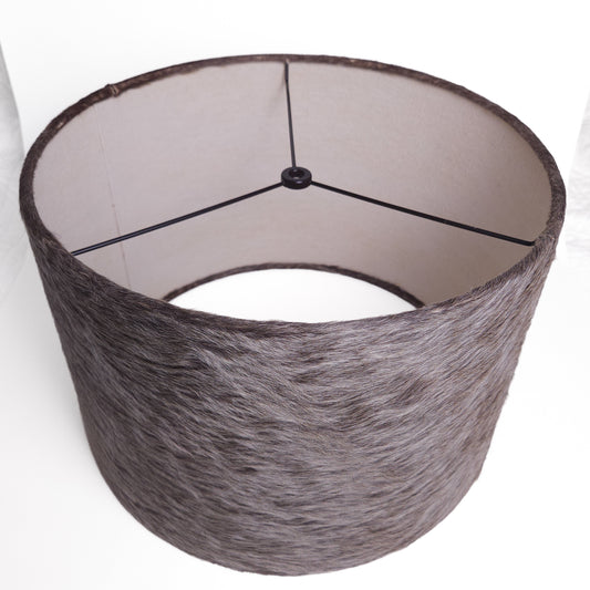 Genuine Hair-on-Hide Drum Lamp Shade