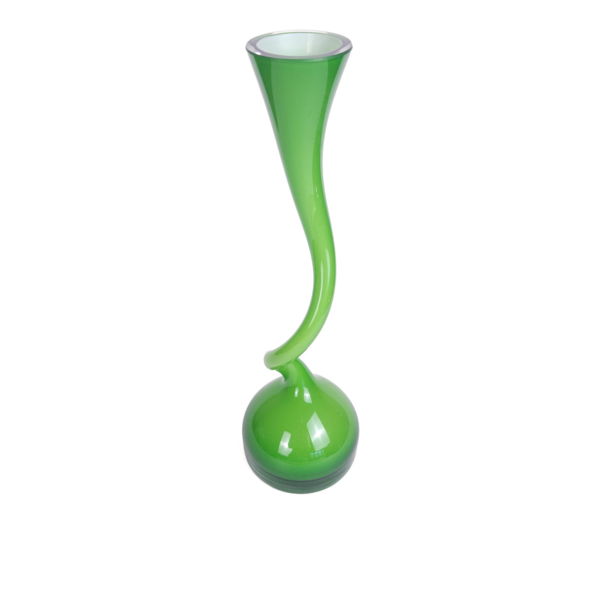 Normann Copenhagen Green Hand-Blown Glass Swung Vase by Britt Bonnesen
