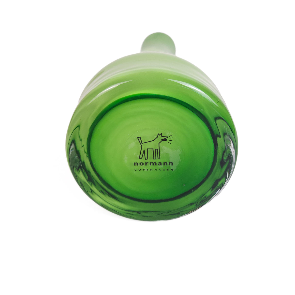Normann Copenhagen Green Hand-Blown Glass Swung Vase by Britt Bonnesen