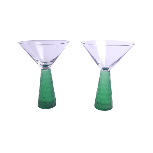 Artland Prescott Emerald Martini Glasses Pair
