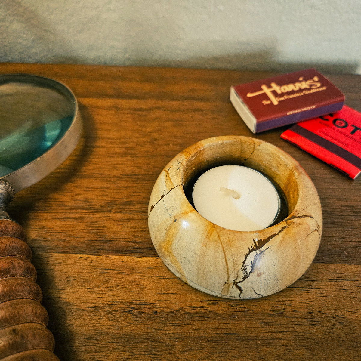 Stone Tealight Candle Holder