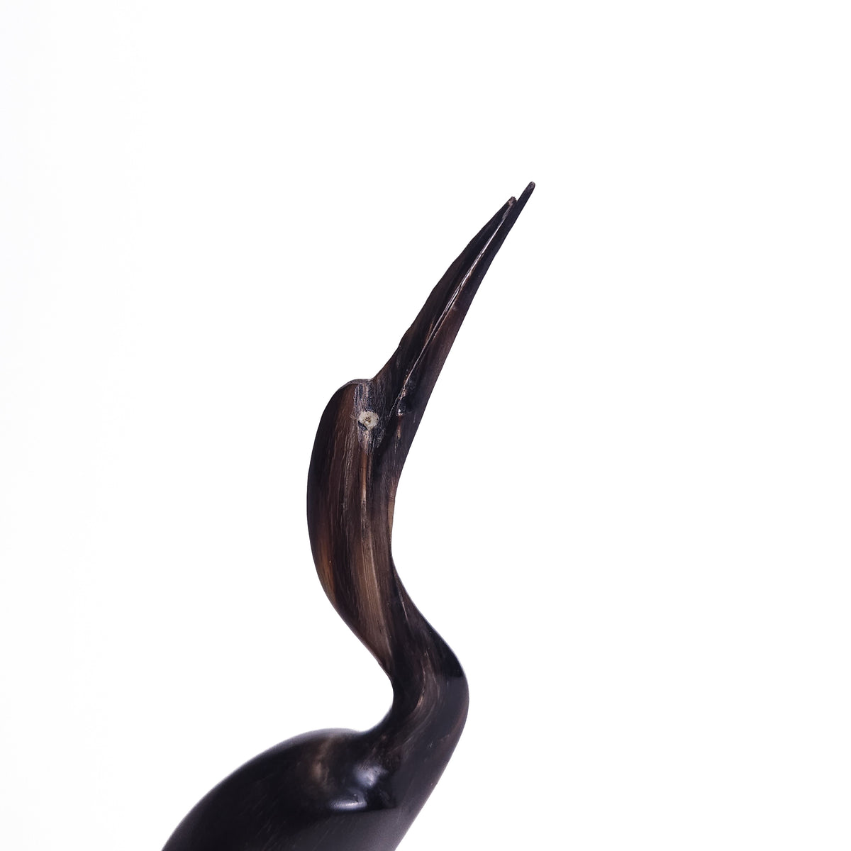 Hand-Carved Natural Horn Heron / Egret Sculpture