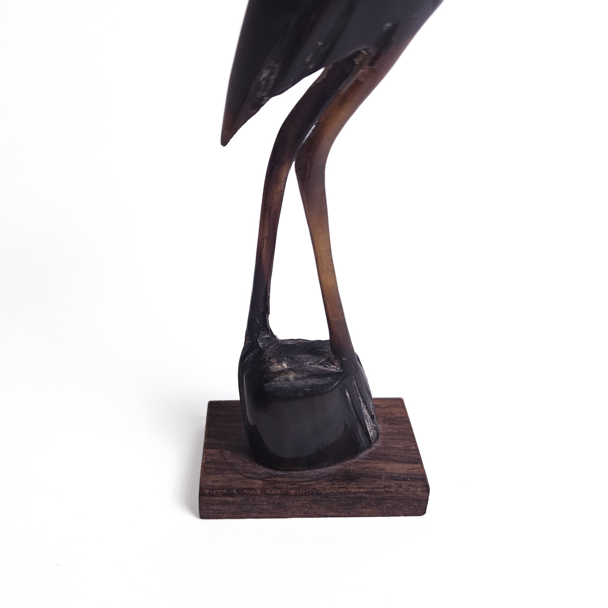 Hand-Carved Natural Horn Heron / Egret Sculpture