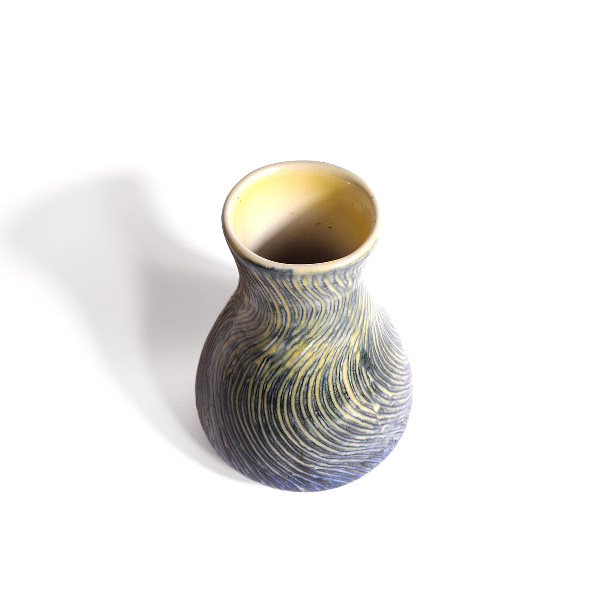 Pierre Deux Textured Swirl Ceramic Vase