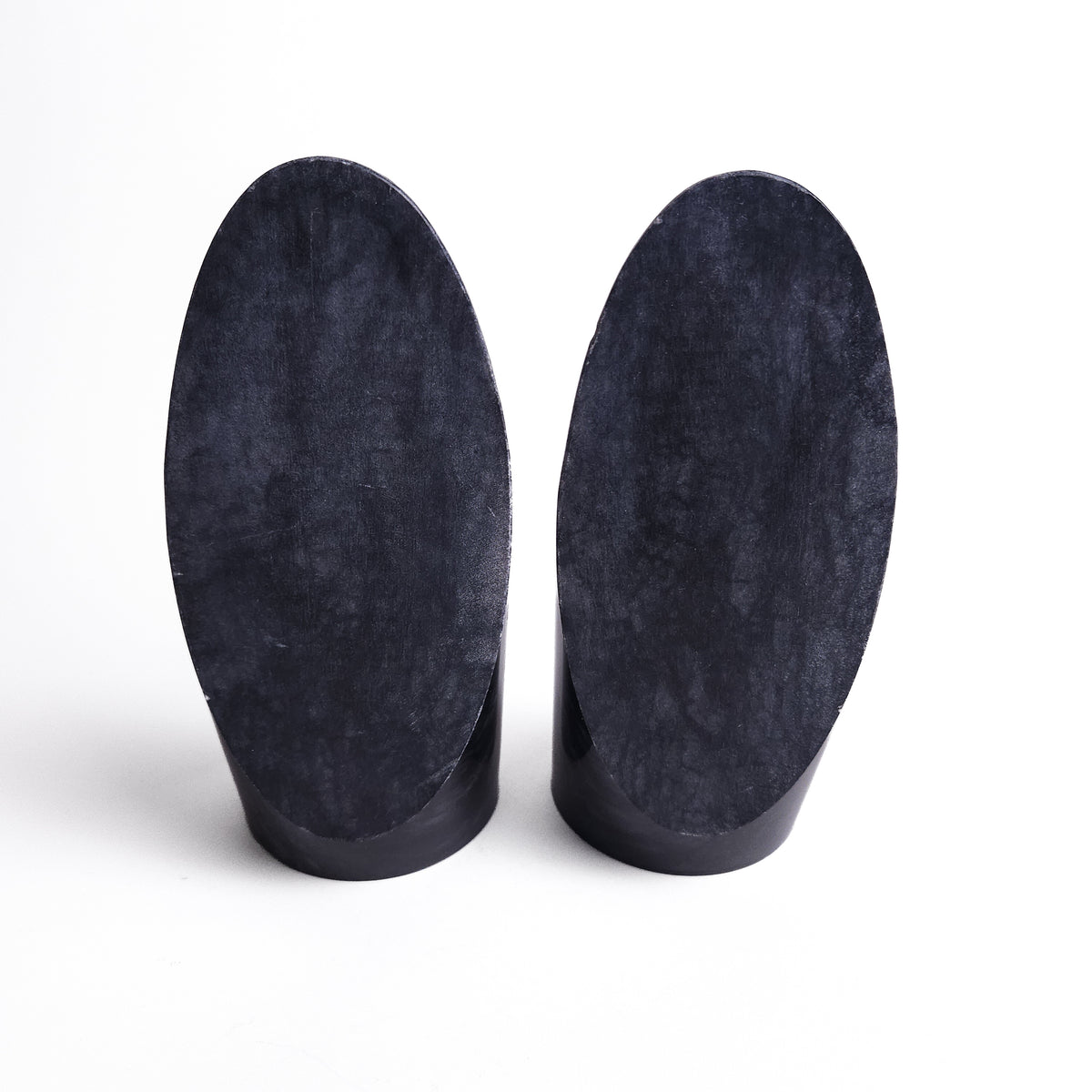 Black Marble Slant Cylinder Bookends – Pair