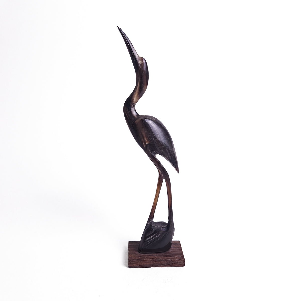 Hand-Carved Natural Horn Heron / Egret Sculpture