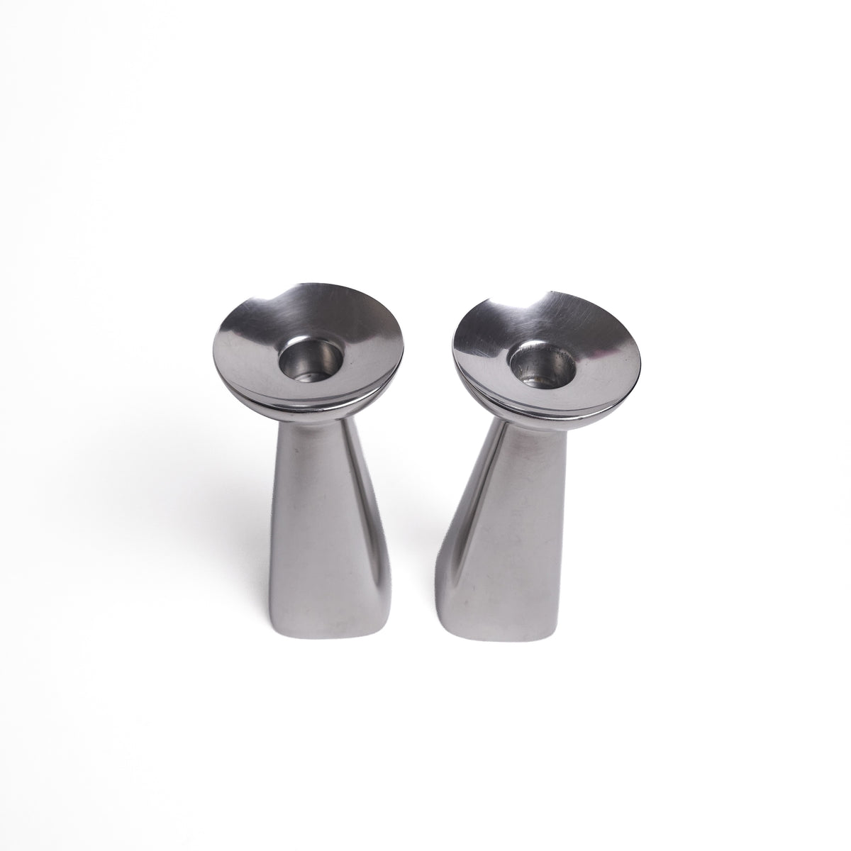 Pair of Brødrene Mylius Pewter Candlestick Holders