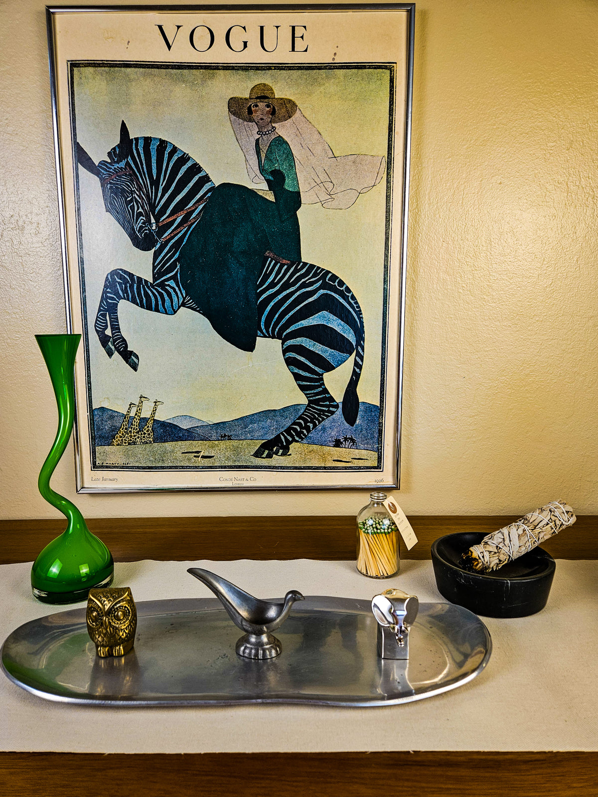 Elongated Metal Tray / Brushed Aluminum Platter