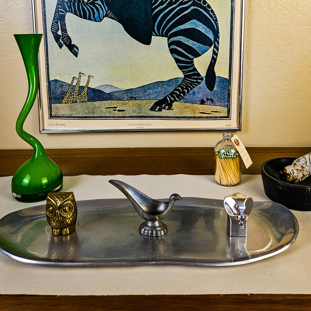 Art Deco Pewter Pipe Stand