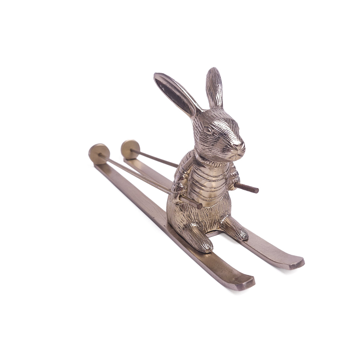 Anthropologie Cast Metal Skiing Bunny Bottle Holder