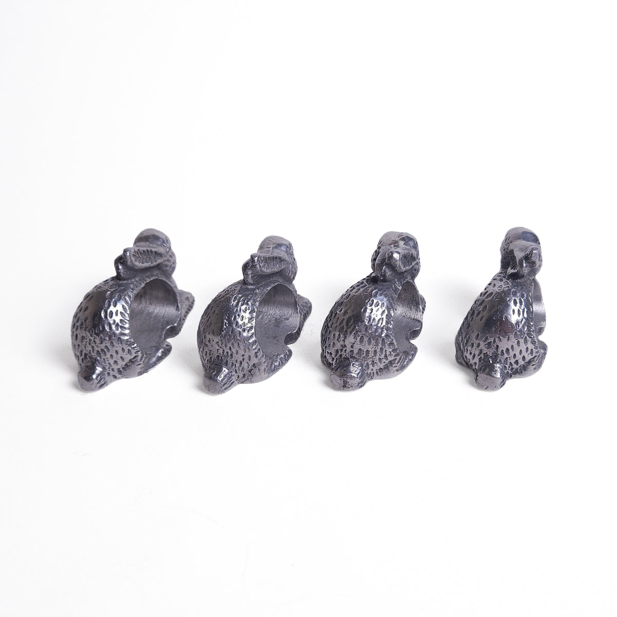 Set of 4 Cast Bunny Napkin Rings