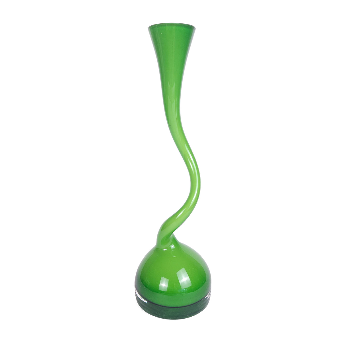 Normann Copenhagen Green Hand-Blown Glass Swung Vase by Britt Bonnesen