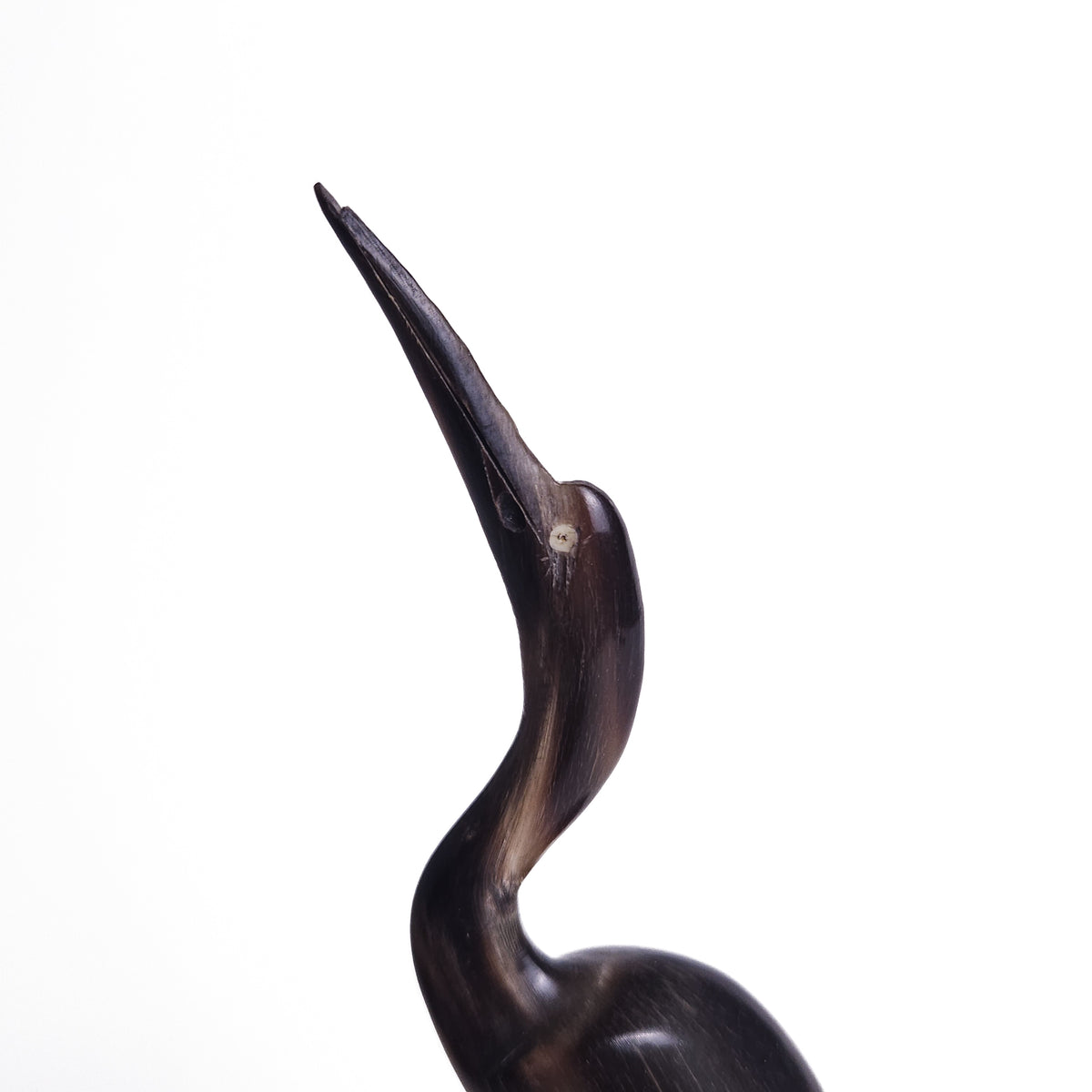 Hand-Carved Natural Horn Heron / Egret Sculpture