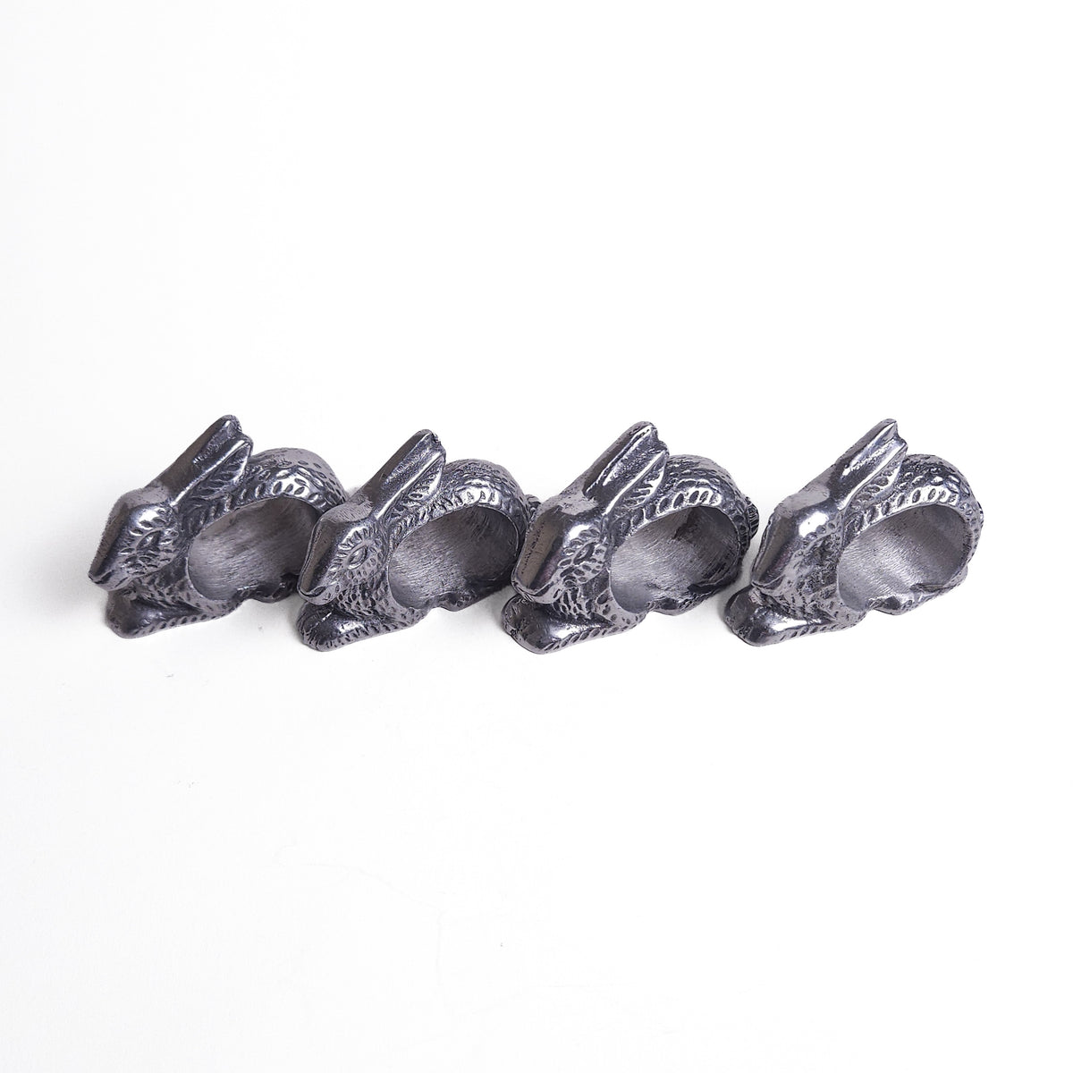 Set of 4 Cast Bunny Napkin Rings