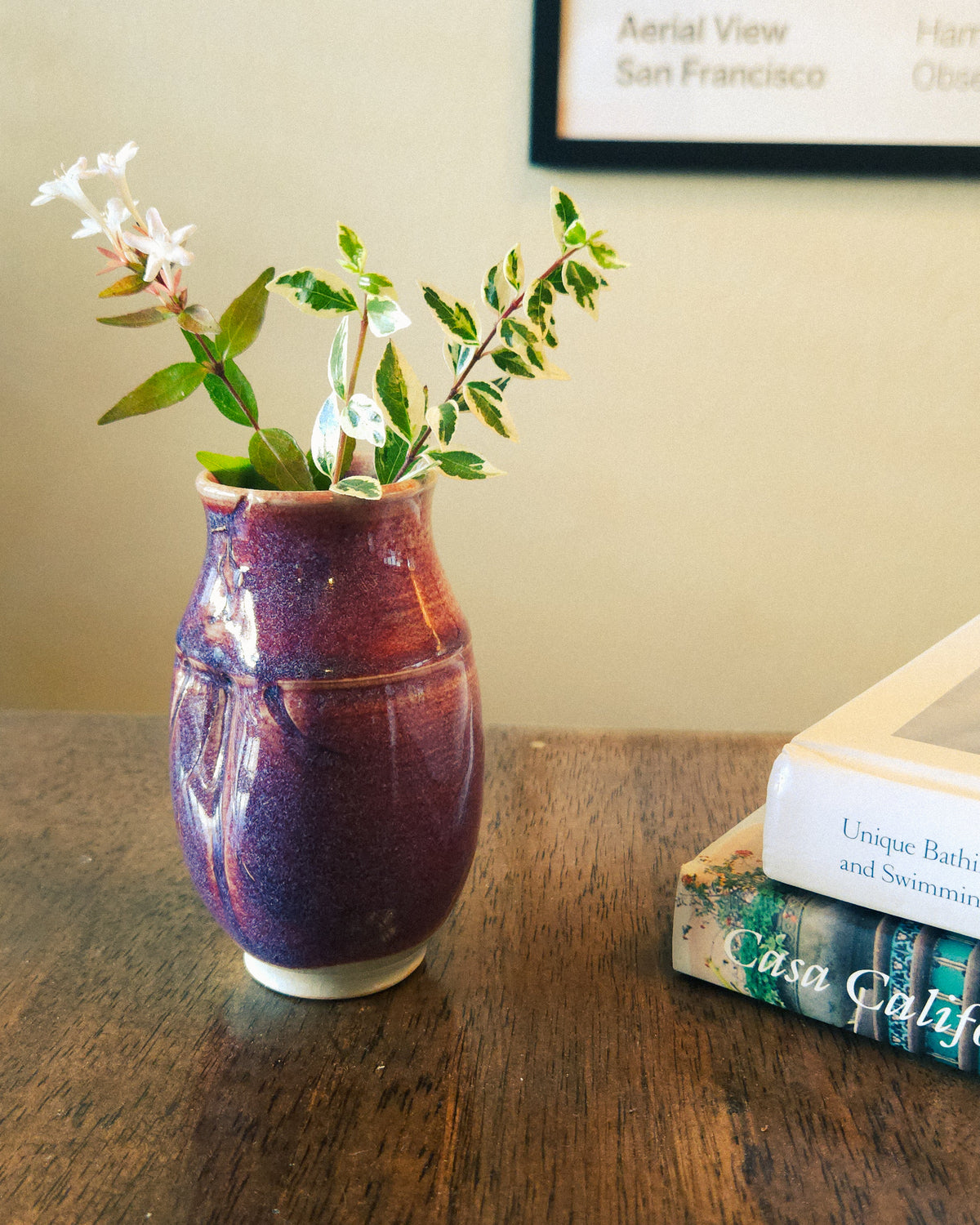 Purple Speckled Pinch Pot / Bud Vase