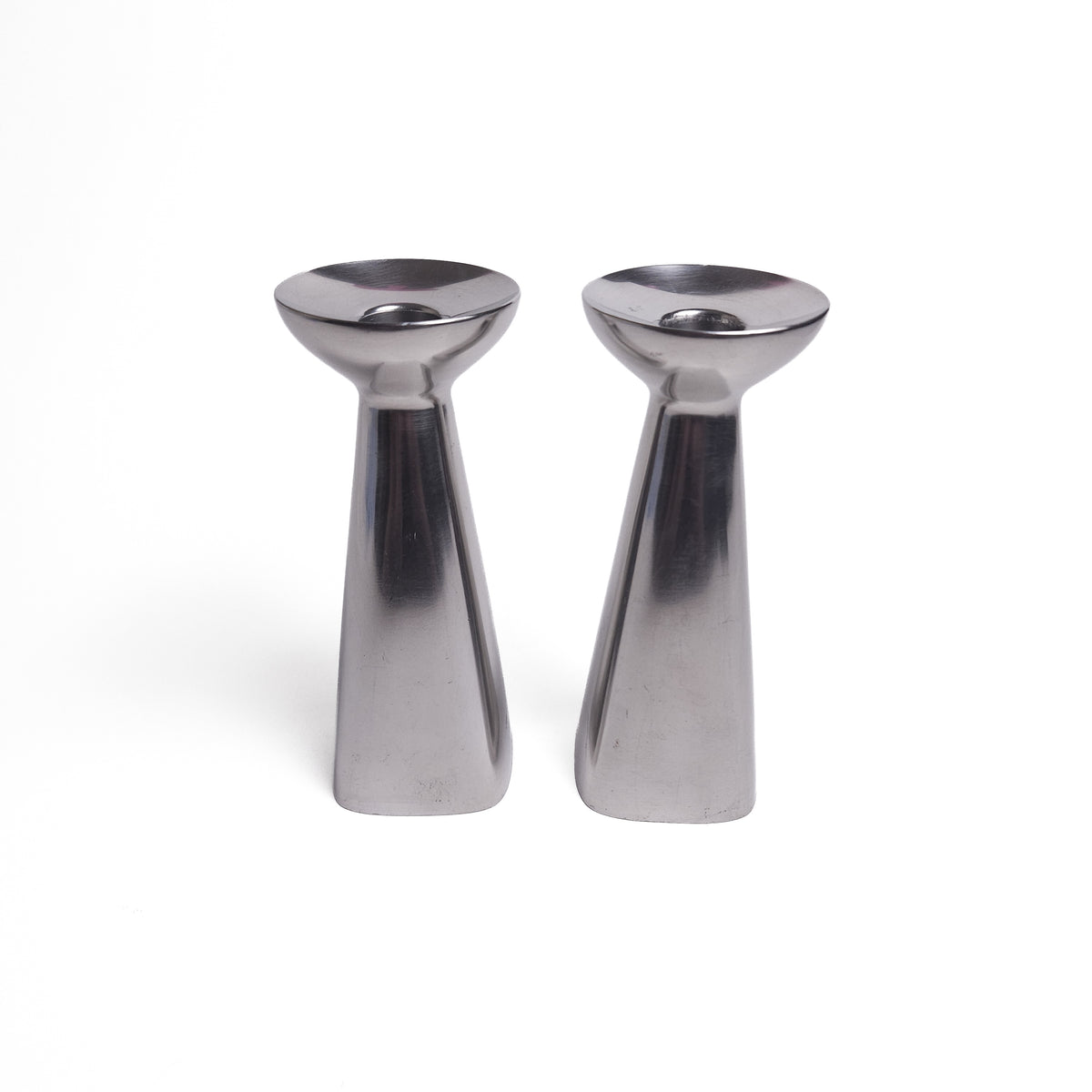 Pair of Brødrene Mylius Pewter Candlestick Holders